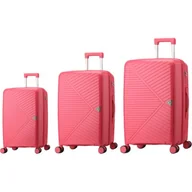 Walizki - Zestaw walizek SEMI LINE T5828-0 Różowy - miniaturka - grafika 1