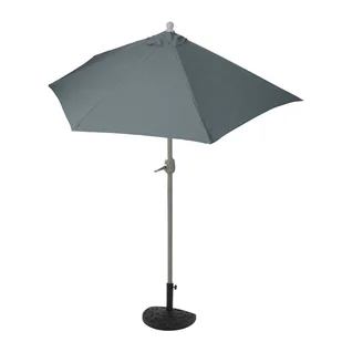 Parasol półokrągły Parla, parasol balkonowy, UV 50+ poliester/aluminium 3 kg ~ 300 cm antracytowy z podstawą - Parasole ogrodowe Parasol półokrągły Parla, parasol balkonowy, UV 50+ poliester/aluminium 3 kg ~ 300 cm antracytowy z podstawą - Parasole ogrodowe - miniaturka - grafika 1