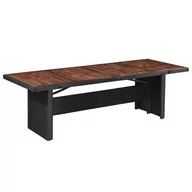 Stoły ogrodowe - vidaXL Ogrodowy stół jadalniany, polirattan i lite drewno, 240x90x74cm - miniaturka - grafika 1