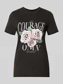 Koszulki i topy damskie - T-shirt o kroju regular fit z czystej bawełny model ‘LUCY’ - miniaturka - grafika 1