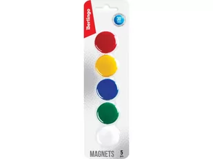 Magnesy do tablic okrągłe Berlingo 30mm 5 sztuk mix kolorów - Magnesy - miniaturka - grafika 1
