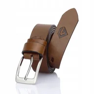 Paski - meski PASEK brazowy SREBRNA KLAMRA skora GRACIO - miniaturka - grafika 1