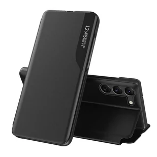 Hurtel Eco Leather View Case etui do Samsung Galaxy S23 z klapką podstawka czarne - Etui i futerały do telefonów - miniaturka - grafika 1