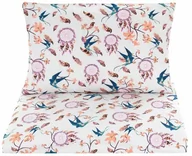 Pościel dla dzieci - POŚCIEL 135x100 DO ŁÓŻECZKA 140x70 POSZEWKI Z WYPEŁNIENIEM - Łapacze snów róż z jaskółką - miniaturka - grafika 1