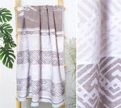 Ręczniki - Ręcznik Plażowy 90x180 BE HAPPY 215g/m2 Premium brązowy - miniaturka - grafika 1