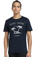 Koszulki męskie - JACK & JONES Jjsummer Solid Tee Ss Crew Neck T-Shirt męski, granatowy blezer, XL - miniaturka - grafika 1