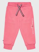 Spodnie i spodenki dla dziewczynek - Tommy Hilfiger Spodnie dresowe Baby Essential KN0KN01281 Różowy Regular Fit - miniaturka - grafika 1