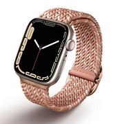 Paski - UNIQ pasek Aspen Apple Watch 40/38/41mm Series 4/5/6/7/8/SE/SE2 Braided DE różowy/citrus pink - miniaturka - grafika 1