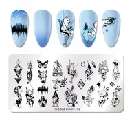 Ozdoby do paznokci - Blaszka Płytka Do Stempli Do Zdobienia Paznokci Zwierzęta Nicole Diary-199 - miniaturka - grafika 1