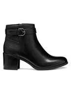 Botki damskie - Geox Skórzane botki "New Asheel" w kolorze czarnym - miniaturka - grafika 1