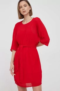 Emporio Armani sukienka kolor czerwony mini prosta - Sukienki - miniaturka - grafika 1