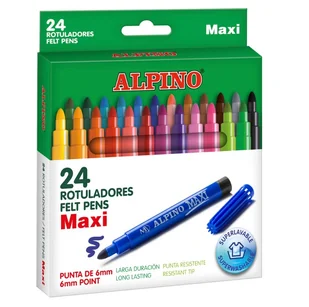 Flamastry MAXI pisaki ALPINO 24 sztuki - Przybory szkolne - miniaturka - grafika 1