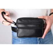 Nerki - Saszetka Męska Torba Skórzana Do Paska Ręki Na Drobiazgi Czarna Pako Jeans - miniaturka - grafika 1