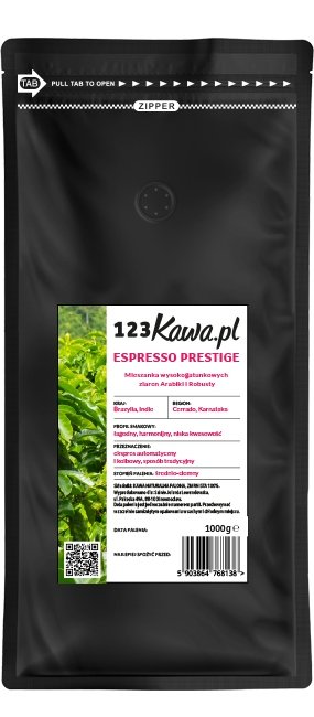 Kawa Ziarnista Arabica Robusta Brazylia Espresso Prestige 1000g arabika