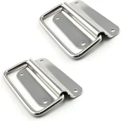 Zawiasy, okucia i inne akcesoria - Uchwyt składany ze stali nierdzewnej, uchwyt do skrzynki, uchwyt do skrzynki narzędziowej, srebrny, opakowanie 2 szt. (średni) - miniaturka - grafika 1