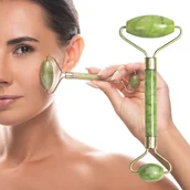 Masażery - Roller Masażer Wałek Jadeitowy Jadeit Masaż Twarzy Lifting Na Opuchliznę - miniaturka - grafika 1