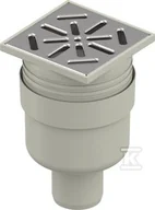 Odwodnienia, kanały i akcesoria - Wpust punktowy/piwniczny/podłogowy Aqua Ambient Standard d50mm, odpływ pionowy, kratka nierdzewna 100x100mm - miniaturka - grafika 1