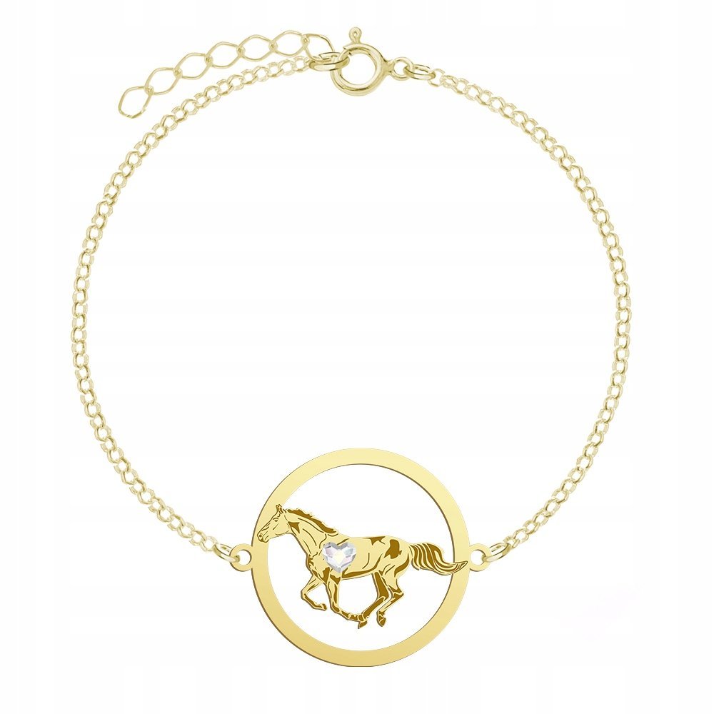 Bransoletka Złota Koń Folblut 925 Prezent Biżuteria Kobieta GRAWER GRATIS