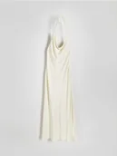 Sukienki - Reserved - Sukienka z wiskozy - złamana biel - miniaturka - grafika 1