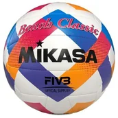 Siatkówka - Piłka siatkowa plażowa Mikasa Beach Classic biało-niebiesko-różowa BV543C-VXA-O - miniaturka - grafika 1