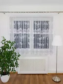 Firany - FIRANA Z MARKIZETY Z PODWÓJNĄ GIPIURĄ FIRANKI DO KUCHNI 400X160CM BIAŁE - miniaturka - grafika 1