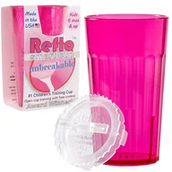 Kubki dla dzieci - Kubek treningowy nietłukący różowy 6m+ Reflo - miniaturka - grafika 1