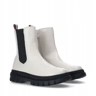 Botki damskie - Botki Tommy Hilfiger Bootie Ivory T3A5-33058 Nowy - miniaturka - grafika 1