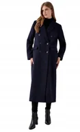 Płaszcze damskie - Coast Damski Dwurzędowy Płaszcz Granatowy 44 Hkb - miniaturka - grafika 1