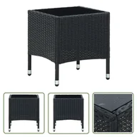 Stoły ogrodowe - The Living Store Stolik ogrodowy - czarny - 40 x 40 x 45 cm - rattan PE - Stolik - miniaturka - grafika 1