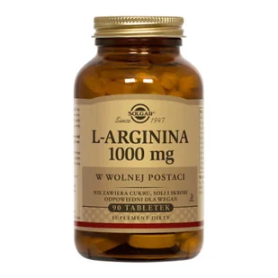 Solgar L-arginina 1000 mg 90 tabletek - Witaminy i minerały - miniaturka - grafika 1