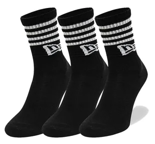 Skarpety długie NEW ERA Stripe Crew 3-PAK czarne - Skarpetki damskie - miniaturka - grafika 1