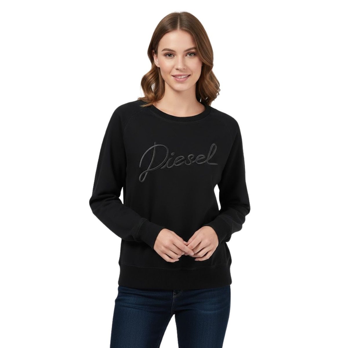 Bluza damska Diesel Sven bawełniana czarna klasyczna-XS