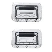 Zawiasy, okucia i inne akcesoria - Uchwyty sprężynowe wpuszczane 6,3 x 4,2 cala do szafek, skrzynek narzędziowych i mebli lotniczych, srebrne, opakowanie 2 szt. - miniaturka - grafika 1