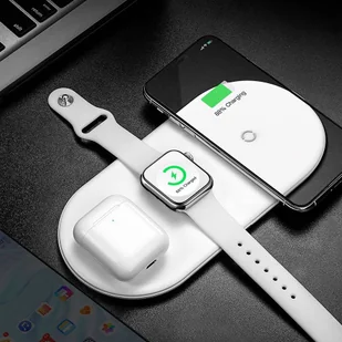 Baseus 3w1 ładowarka bezprzewodowa Qi do telefonu, Apple Watch i słuchawek AirPods 18W biały (WX3IN1-02) - Ładowarki do telefonów - miniaturka - grafika 8