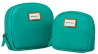 Kosmetyczki, organizery i kuferki - Kosmetyczka damska eko Rovicky zestaw saszetek na suwak pojemne organizery, turkusowy - miniaturka - grafika 1