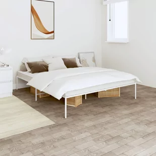 Metalowa rama łóżka, biała, 140x200 cm Lumarko! - Łóżka - miniaturka - grafika 1