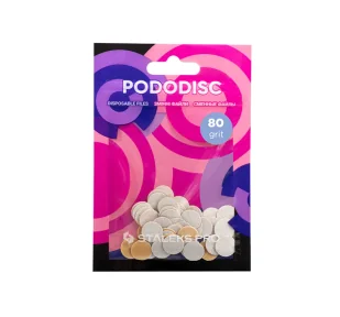 Staleks - Pro Pododisc - Disposable Files - Wymienne nakładki na dysk pedicure - rozm.M - 20 mm - 80 grit. - 50 szt. - White - Pielęgnacja stóp - miniaturka - grafika 1