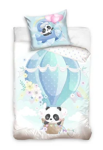 Carbotex, Komplet pościeli bawełnianej Panda, 160x200 cm + 70x80 cm - Pościel - miniaturka - grafika 1