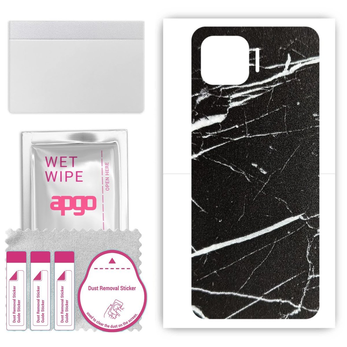 Folia naklejka skórka strukturalna na TYŁ do Oppo F17 - Marmur Ciemny - apgo SKINS