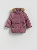 Moda i Uroda OUTLET - Reserved - Pikowana kurtka z kapturem - fioletowy - miniaturka - grafika 1