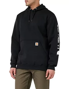 Carhartt Męska bluza z kapturem o luźnym kroju z logo, czarny, S - Bluzy męskie - miniaturka - grafika 1