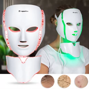 inSPORTline Pielęgnacyjna maska LED na twarz i szyję terapia fotonowa inSPORTline Hilmana 23202 - Lampy na podczerwień - miniaturka - grafika 1