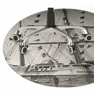 Podnóżki, podpórki, podkładki - Mata na podłogę pod krzesło Statek vintage fi100 cm - miniaturka - grafika 1