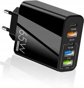 65W SZYBKA ŁADOWARKA SIECIOWA: 2x USB-C 3x USB-A QC 3.0 KOSTKA UNIWERSALNA - Ładowarki do telefonów 65W SZYBKA ŁADOWARKA SIECIOWA: 2x USB-C 3x USB-A QC 3.0 KOSTKA UNIWERSALNA - Ładowarki do telefonów - miniaturka - grafika 1
