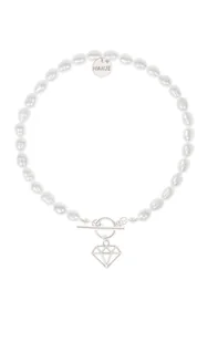 Bransoletka z pereł ze srebrnym diamentem 16 cm - Bransoletki - miniaturka - grafika 1