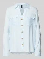 Koszule damskie - Bluzka koszulowa o kroju regular fit z czystej wiskozy model ‘BUMPY’ - miniaturka - grafika 1