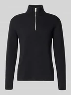 Swetry męskie - Sweter z dzianiny ze stójką i zamkiem błyskawicznym - miniaturka - grafika 1