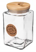 Pojemniki kuchenne - POJEMNIK SZKLANY drewno korek 1280 ml na przyprawy żywność kawę sól herbatę - miniaturka - grafika 1