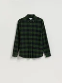 Koszule męskie - Reserved - Koszula regular fit w kratę - zielony - miniaturka - grafika 1