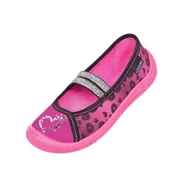 Kapcie damskie - Dziewczęcie kapcie w gumkę z nadrukiem fuksja - miniaturka - grafika 1